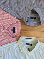 3 dress shirts size 17 1/2 36 LANDS' END / CHAPS / Club Room [Lot]