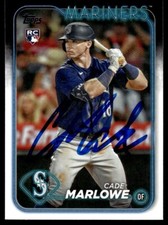 2024 Topps Cade Marlowe Rookie Auto Seattle Mariners #286 RC COA Card Signed