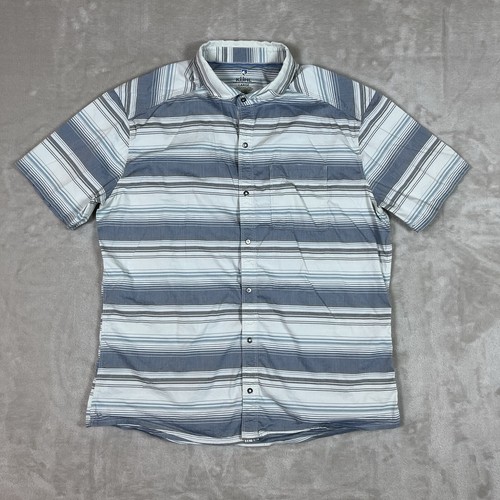 Kuhl Intriguer Shirt Mens Large Striped Snap Button Stretch Lightweight Hiking