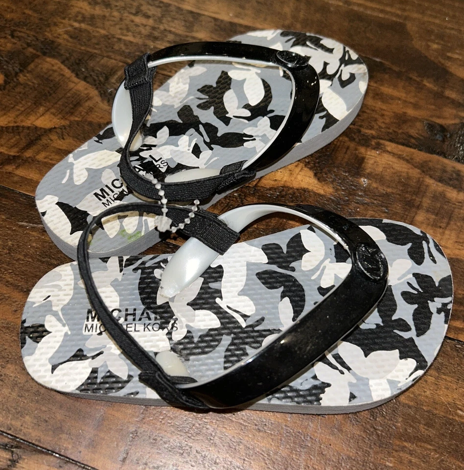 Chanclas florales Michael Kors bebé sandalias pantuflas infantil talla 7/8 Foto 3 de 4