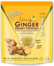 Ginger Honey Crystals, Lemon, Caffeine Free, 30 Sachets, 18 g Each