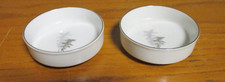 2 Dipping Sauce Bowls Fukagawa China Arita Silver Bamboo  714 - EUC