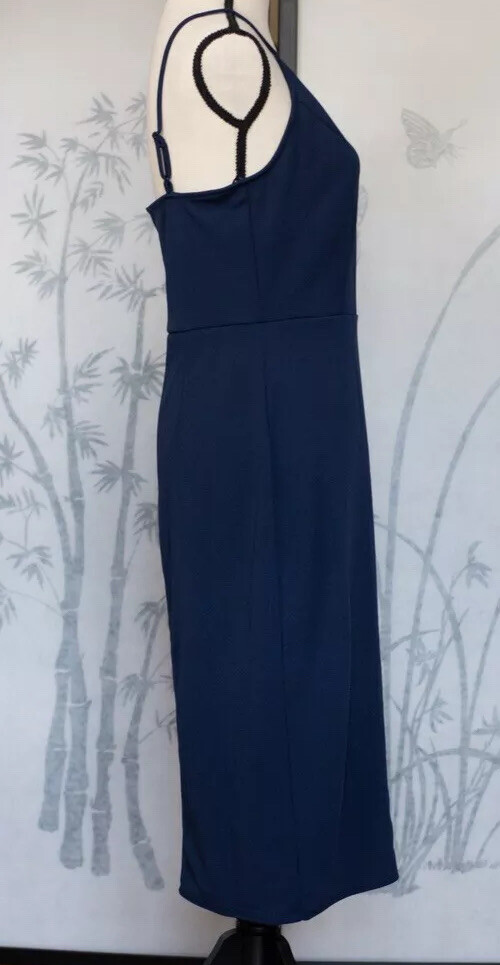 socialite scallop trim bodycon dress Women's Socialite Blue Scalloped Trim Neckline Bodycon Dress, NWT, Size  Large