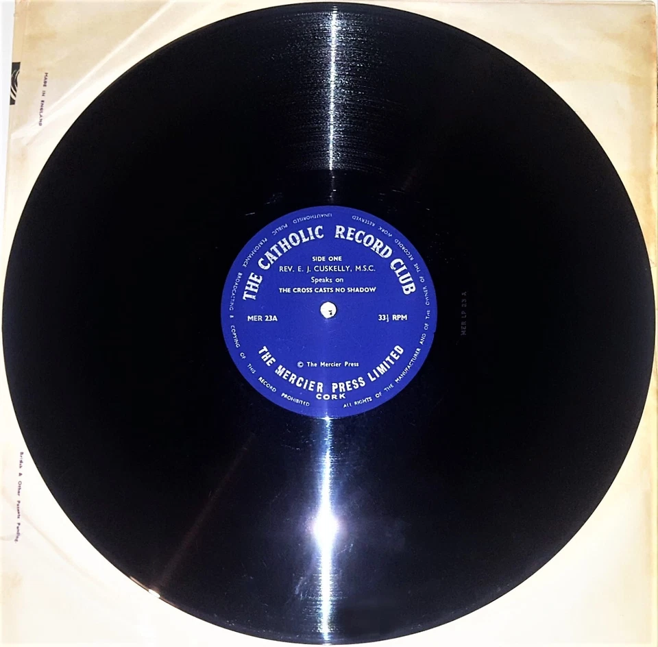Rev. E. J. Cuskelly, M.S.C. - Speaks On The Cross Casts No Shadow - 12" Vinyl LP - Image 3 of 4