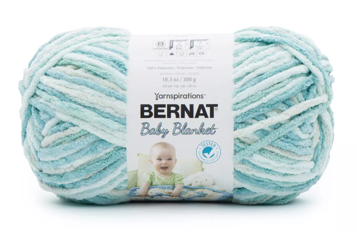 Bernat Baby Blanket Yarn Baby Blue Green Polyester 10.5 Oz. eBay
