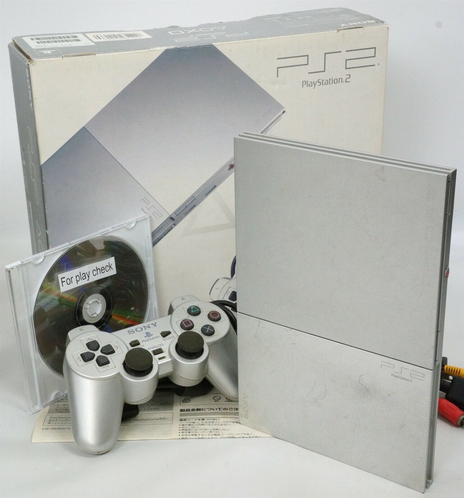 PS2 Playstation 2 Silver Console Boxed SCPH-90000 Tested System -NTSC-J CD-  5594