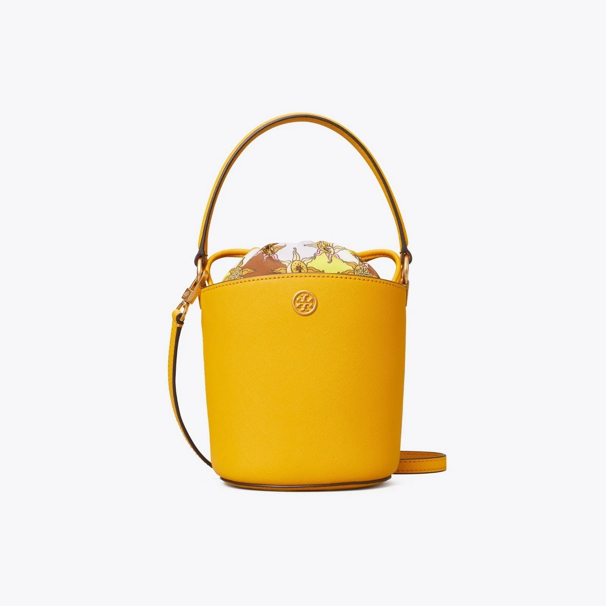 NWT Tory Burch 75591 Robinson Mini Bucket Bag Golden Crest MSRP $328