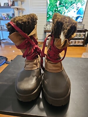 Sorel Badger Womens Lace Up Leather & Rubber Winter Snow Waterproof Boots Sz 6