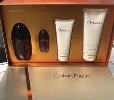 4 PC CK Calvin Klein OBSESSION 4 PC Women's Set PRISTINE Gift Quality Jumbo Set 