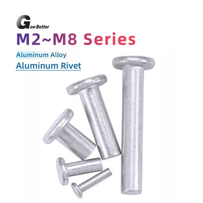 Aluminium Flat Head Solid Rivets Diameter 2mm 2.5mm 3mm 4mm 5mm 6mm 8mm Rivet