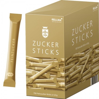 Hellma Zuckersticks Goldline 750 x 4 g Großpackung Büro Hotel