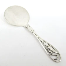 GEORG JENSEN Peapod #42 Ornamental Sterling Silver Flat Server Pastry Cookie 