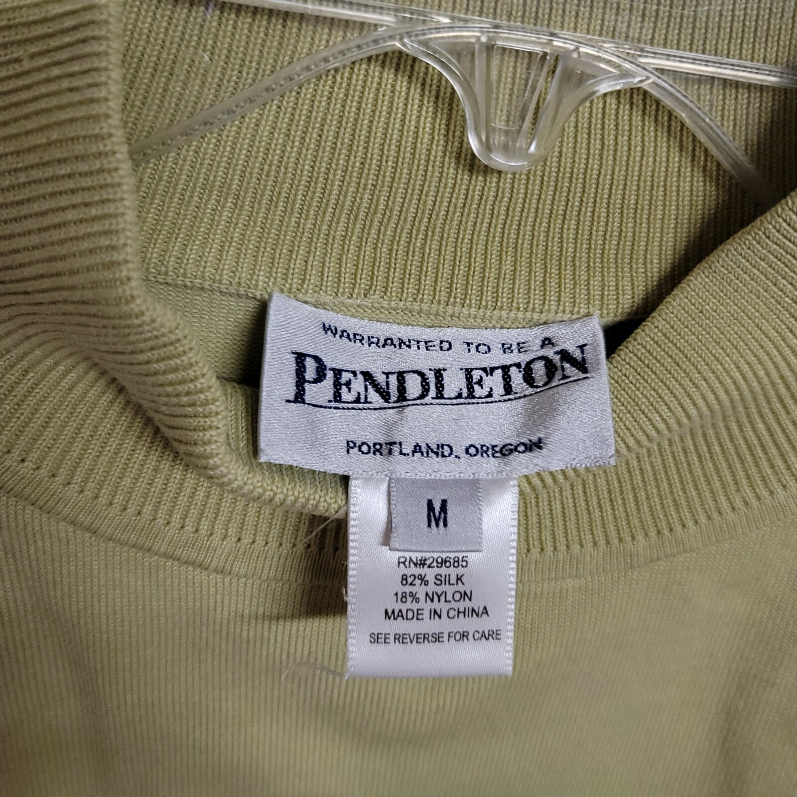 PENDLETON MEDIUM GREEN LONG SLEEVES HIGH NECK WOM… - image 3