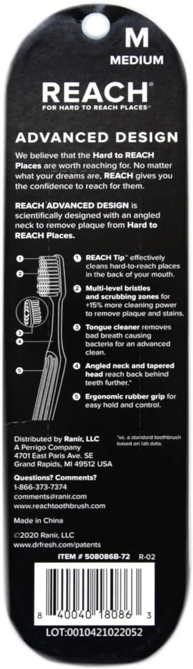 Cepillos de dientes medianos de diseño avanzado, los colores pueden variar, 3 unidades (paquete de 2) en total Foto 3 de 4