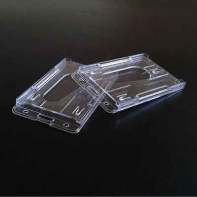Clear Transparent ID Card Holder Protector Cover Case Enclosed Oyster Pass Badge