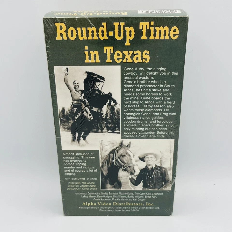 Round Up Time in Texas VHS Gene Autry, Smiley Burnette, Brand NEW SEALED - Image 2 of 4