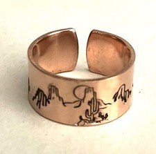 COPPER OPEN BACK DESIGN STAMPED RING SOUTHWEST DESERT SYMBOLS CR-288