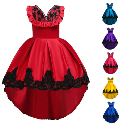 Kids Girls Princess Party Wedding Pageant Birthday Maxi Dress Formal Prom  Gown | eBay