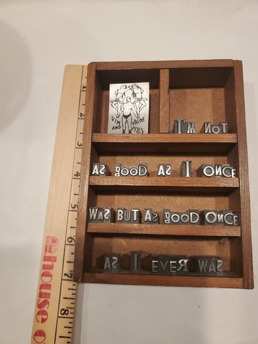 Vtg Backwords Box Typeset Wall/Table Shadow Box Vim And Vigor Pills - Picture 2 of 4