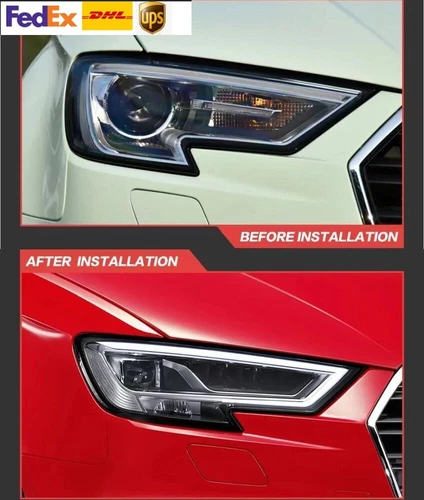 For Audi A3 S3 2017-2020 Upgrade LED Headlight OEM DRL Projector Head Lamps Pair - Picture 4 of 14