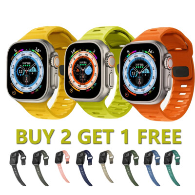 Silicone Band Strap 44/41/45/49mm For Apple Watch Band Series 9 8 7 SE Ultra 2