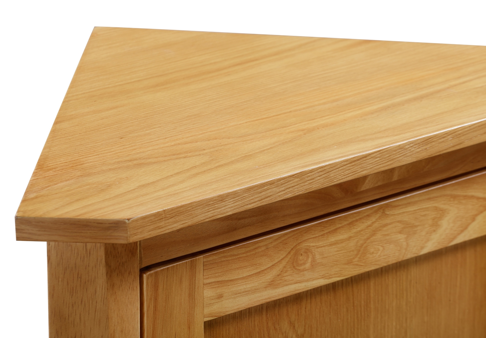 Small Oak Effect Corner Storage Cupboard Wooden Low with