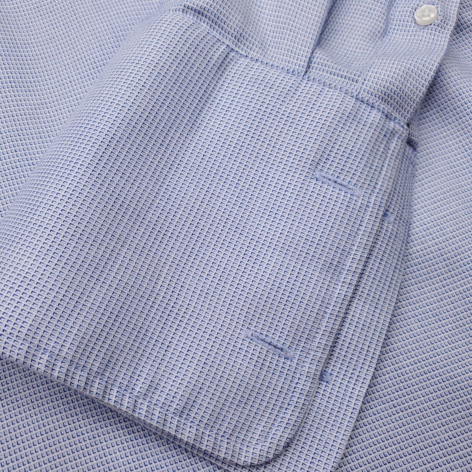 Michael Strahan Shirt Mens 17.5 Blue Micro Graph … - image 3
