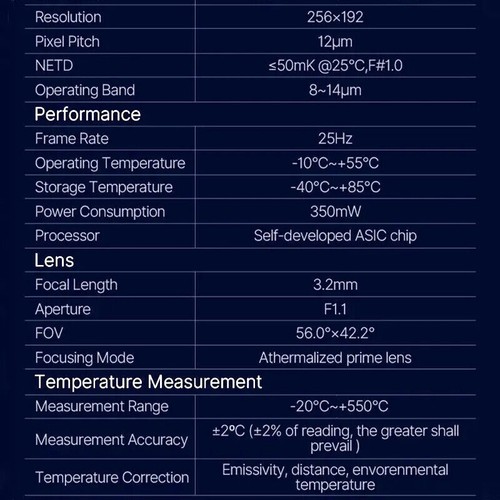 Imager fotocamera termica IInfiRay P2 PRO 12 μm risoluzione 256x192 + obiettivo macro iOS - Foto 9 di 17
