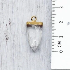 1PC Gold Plated, 3D, Two-Sided Genuine Bullet Shape White/Clear Crystal Gemston