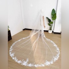 Cathedral Royal Floral Drop Lace Wedding Veil