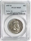 1957-D FRANKLIN Silver Half Dollar PCGS MS 65