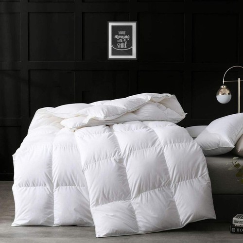 HYVIF Oversized King Feather & Down Comforter | 100% Cotton Shell, All-Season, 98"x120" With Corner Tabs