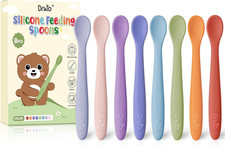 8 Pcs Silicone Baby Spoons Infant Utensils for First Stage Feeding  Soft Chewab