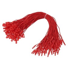 100 Pcs Christmas Ornament Hooks Gift Tag Hanger with Snap Lock, Rose Red