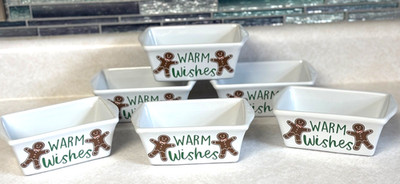 New Lot Of 6 Royal Norfolk Ceramic Gingerbread  Loaf Pans Dish 6  X 3.5 