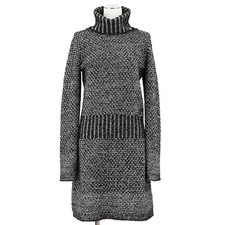 Chanel Knit Dress Silk Cashmere Wool Nylon Size 40 P42018 Women's