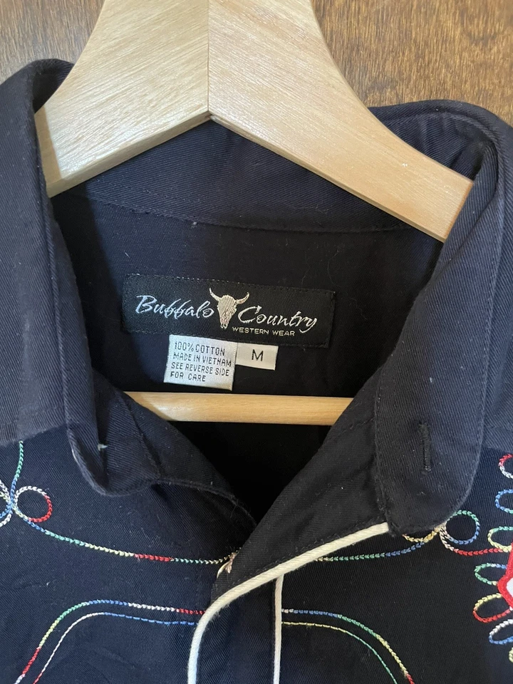 Винтажная рубашка Buffalo Country Royal Flush ковбойский вестерн с жемчужной застежкой средний размер - Изображение 3 из 4