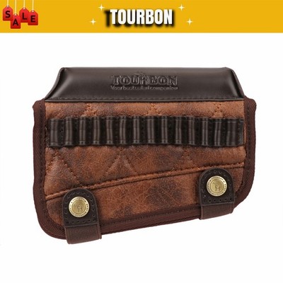 TOURBON PU&Leder Schaftkappe mit Wangenauflage für .22 LR Gewehrmunitionsträger