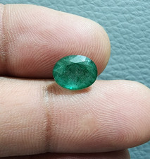 100 Natural Zambian Green Emerald Oval Shape 2.30 Crt Faceted Loose Gemstone
