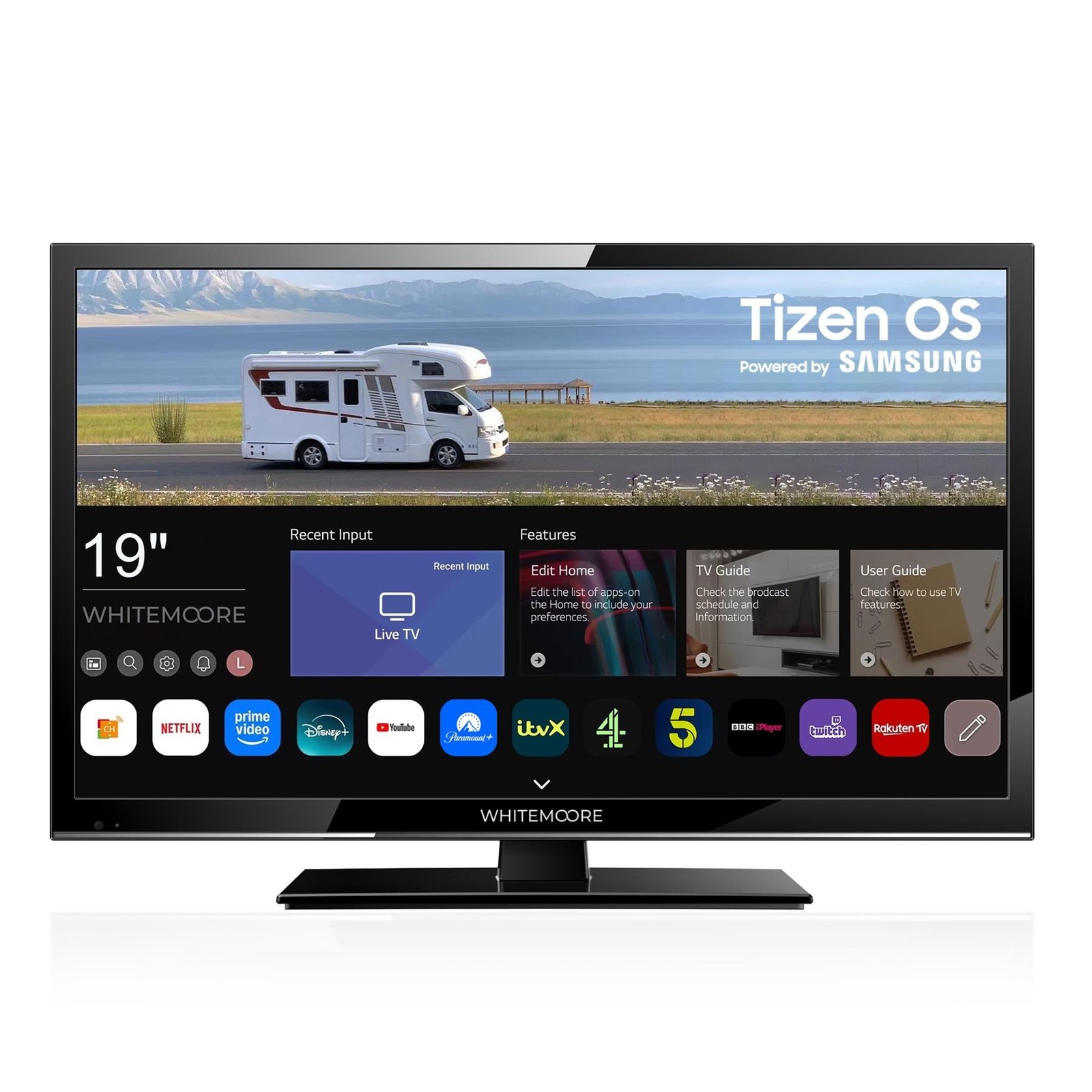 WHITEMOORE 19"" 12V/24V Smart Samsung Plus TV HD Freeview Play Caravan TV
