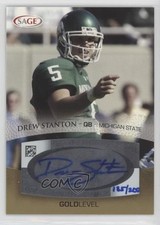 2007 SAGE Auto Football Auto Gold 135/200 Drew Stanton #A53 Auto 0t2s