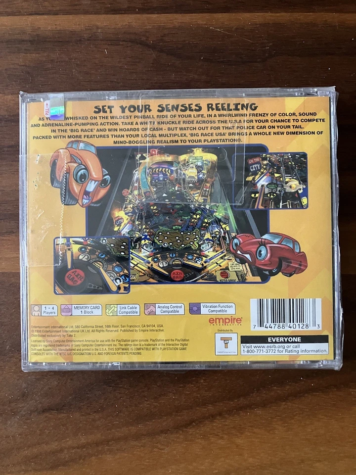Pro Pinball Big Race Usa PS1 Playstation Game New Sealed Hangtag Pls Read - Image 2 of 4