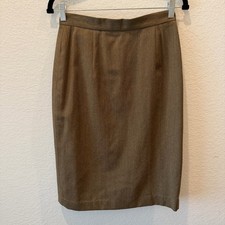 Brooks Brothers Brown 100% Wool Pencil Skirt Vintage Made in USA Size 8