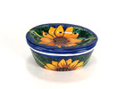 Mexican Talavera Pottery Soap Dish Blue Floral Hand Painted 2 Piece Bathroom — photo 2