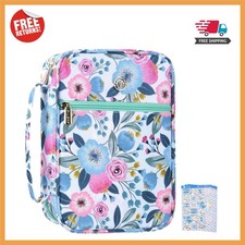 Floral Pattern Bible Cover with Handle - Perfect for Women & Girls, 9.5x6.7 In