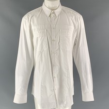 D&G DOLCE & GABBANA Size S 38 White Solid Cotton Patch Pockets Long Sleeve Shirt