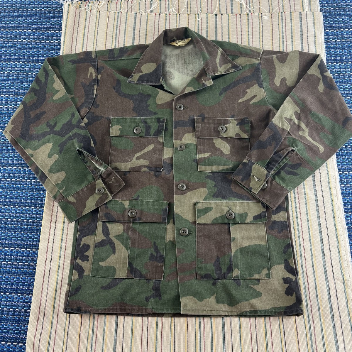 USA VINTAGE CAMOUFLAGE PATTERNED DESIGN HENRY NECK KNIT/アメリカ 