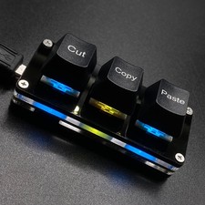 BTXETUEL Mini 3-Key Cut Copy Paste Keyboard - RGB Macro Pad Gaming Black