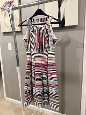 ⭐️ NWT Nine West Multicolor Striped Fit & Flare Dress – Size 4