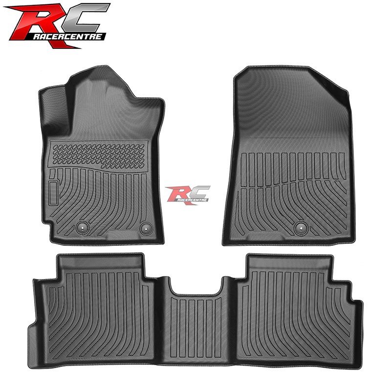 Fits 19-24 Kia Forte Anti-Slip 3D Molded All Weather Floor Mats TPE Carpet 3PCS